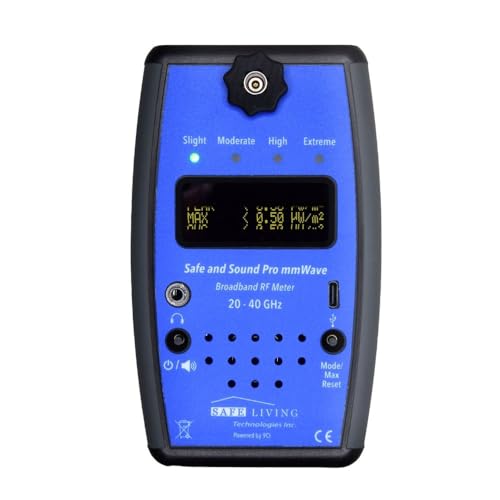 Safe & Sound Pro mmWave RF Detector 5G | Medición de Radiación Electromagnética para Salud y Seguridad | Detector de Radiación de Alta Tecnología para Campos Electromagnéticos | Medidor CEM
