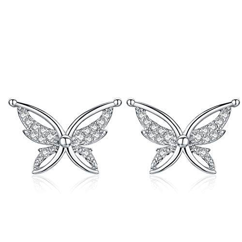 Argent sterling 925 bijoux boucles d'oreilles papillon pour femme