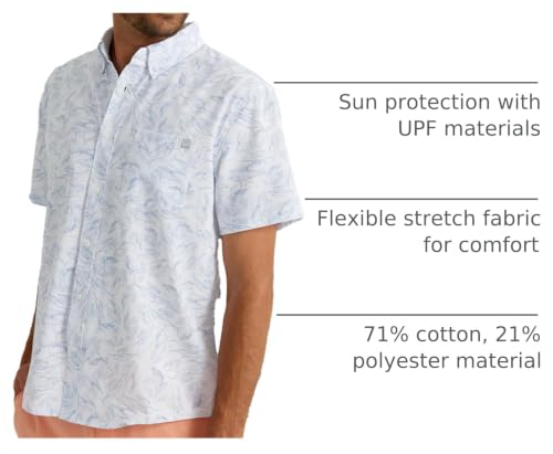 HUK Mens Kc Scott Patterned Kona Shirt, Performance Button Down, Fish Chaos - White, Large US by HUK - Used condition - Image 2