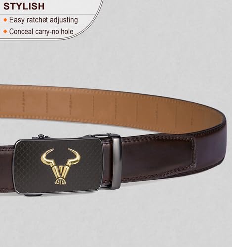 Image of Men's Belt,Bulliant Branded Ratchet Belt Of Genuine Leather For Men Dress,Size Customized