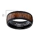 Men's Women's Black Tungsten Carbide Wedding Band Engagement Ring, Real Wood Inlay, Comfort Fit 8mm 11