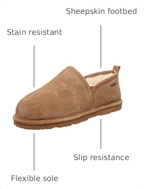 Image of BEARPAW Bear Paws Men's Comfortable Sheepskin Slipper with Supportive Suede Upper - Maddox