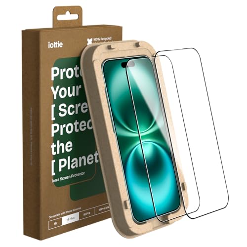 Protéger l'iPhone 16 Plus au quotidien avec le double film iOttie Terra en verre de protection