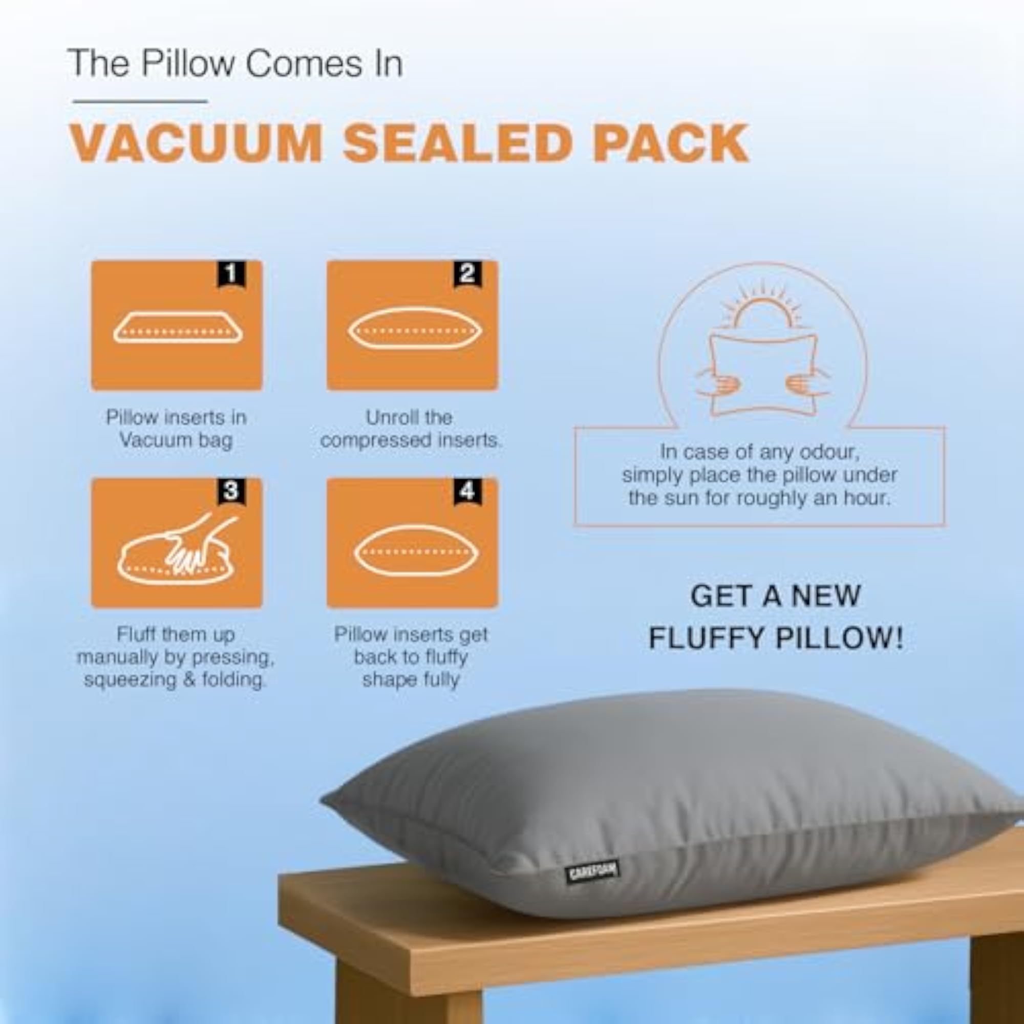 Adjustable Microfiber Pillow Set of 2, Soft & Fluffy