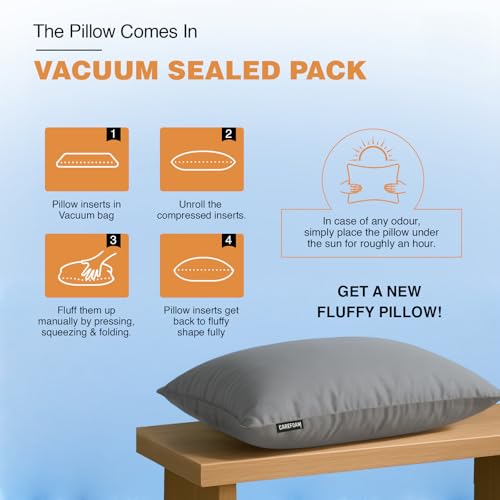 Image of CareFoam Height Adjustable Microfiber Sleeping Pillows - Set of 2 | 16 inch x 24 inch| Soft, Supportive & Washable | Ideal for Back, Side & Stomach Sleepers | White