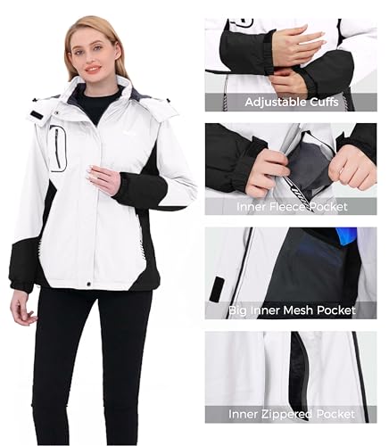 Image of Wantdo Women's Mountain Waterproof Ski Jacket Windproof Rain Jacket Winter Warm Hooded Coat