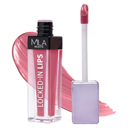 Image of Mila Beaute Locked In Lips Transfer Proof Liquid Lipstick | Lasts Upto 12 Hrs. | Highly Pigmented and Hydrating | Transfer Proof Formula with Hyaluronic Acid | Smooth Glide Application - (Cotton Candy, 4.5 ml)