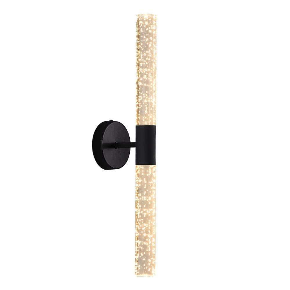 HCZKIUJY Modern Minimalist Long Strip Bubble Acrylic Wall Sconce, Nordic Bedroom LED Wall Lamp Indoor Wall Art Decor for Living Room Bathroom Bedside Light Fixture Lámpara de Pared (Black-Warm light)