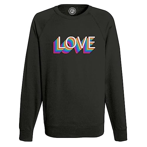 Sweatshirt Homme Love Pride LGBT style vintage et arc en ciel retro