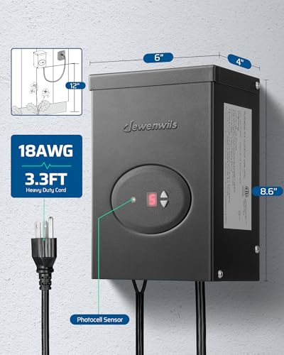 Dewenwils HOSL04A 200W Low Voltage Landscape Transformer, Outdoor Weatherproof Transformer thumb #7