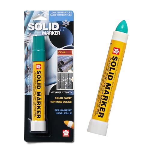 Sakura Solid Paint Markers with Twist Up Tip - Low Temperature Permanent Marker Pens - Window, Wood, & Glass Marker - Green Paint - 1 Pack