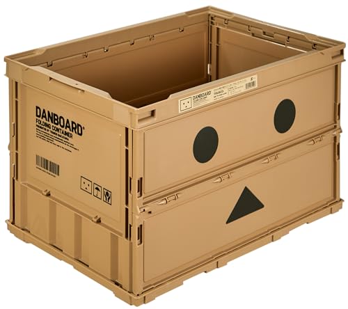 Trusco TR-O50B-A-DNB Thin Folding Container, 11.8 gal (50 L), No Lid, Beige Storage Case, Storage Box
