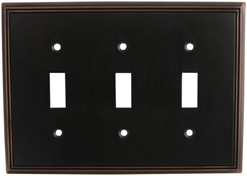 Cosmas 65005-ORB Oil Rubbed Bronze Triple Toggle Switch Plate Switchplate Wall Cover (Pack of 2)
