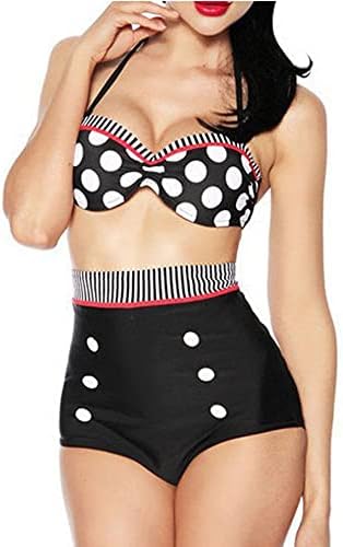 Boolavard® TM Vintage Push-up Bikini Retro Rockabilly Estilo Rojo...