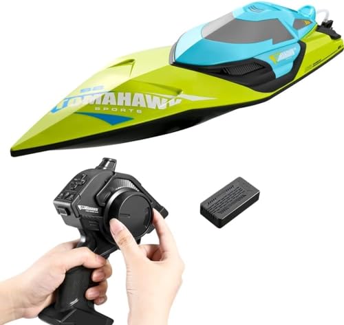 Image of Remote Control Boats for Pools and Lakes, RC Boat 70km /h High Speed Remote Control Racing Boat for Adults and Kids & Pools and Lakes, 2.4 Ghz Fast Electric RC Water Boats