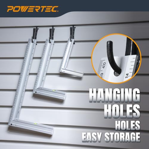POWERTEC L Square 3pc, Try Square, 90 Degree Measuring Tools w/Bubble Levels, Machinist Square for Router Fence, Table Saw Blade, Woodworking, Carpentry Work, Frame Work (80005) by POWERTEC - Image 2