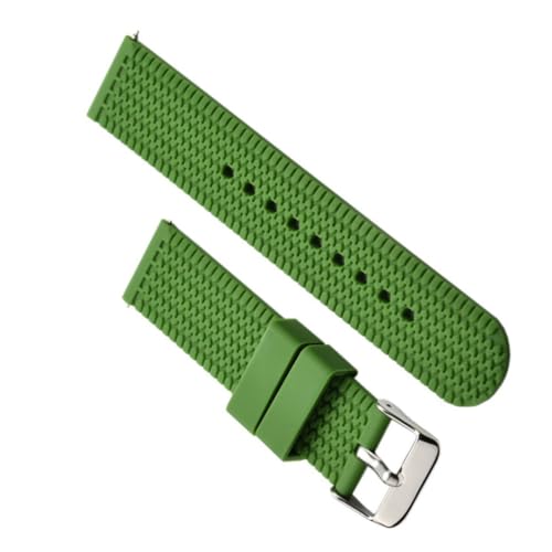 WOFASHPURET Silicone Watchband for Sports Comfortable Tire Grain Design Green Replacement Strap for Fitness Watches