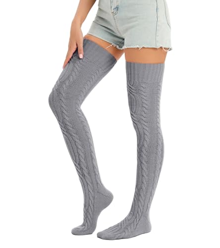 Image of Sexybody Women's Thigh High Socks Over the Knee Knit Socks, Winter Leg Warmers Stockings Knee High Tube Arctic Fleece