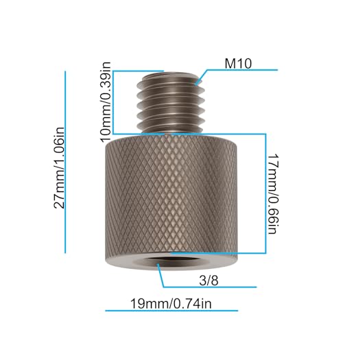 Adaptador antena 3/8x24 UNF hembra a M10x1.5 macho miniatura 4