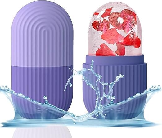 Ice Roller Face Ice Roller for Men & Women – Reusable & Unbreakable Face Massager for Glowing Skin, Puffy Eyes & Relaxation – Ice Cube Roller for Skin Care (Multicolor)-image-4