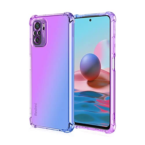 HONLEN Custodia per Redmi Note 10S / Redmi Note 10 (4G) / POCO M5s Case, (6.43 Inches) Trasparente Sfumato TPU Silicone Progettata, 4 Angoli rinforzati Case
