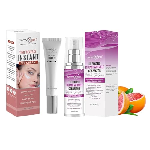 DERMAXGEN Instant Eye & Face Cream Duo – Under Eye & Anti-Wrinkle Creams with Peptide Complex for a Refreshed, Smooth-Looking Appearance – Fast-Absorbing Skincare Set for All Skin Types (2 Pieces)