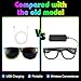 XGOOD LED Glasses Multi-Color (8 Colors) Light Up Glasses w/o Cable Neon Glow Glasses for KTV, EDM, Rave Parties and Cosplay (Black Frame & Lens)