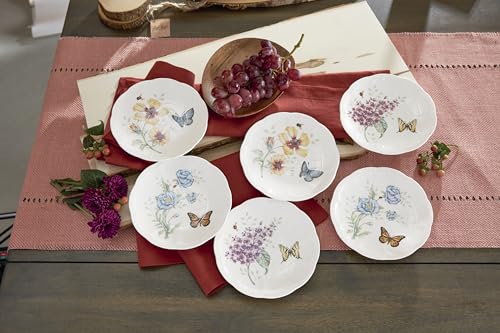 Image of Lenox Butterfly Meadow 6-Piece Tidbit Plates, Dessert Plate Set for 6