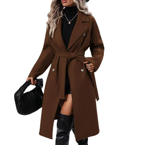 Manteau en laine à double boutonnage chaud contre le froid