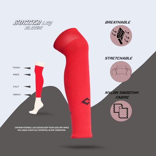 Image of CAPTAIN Nylon Streatchable UV Ray Protection Unisex Leg Sleeves Over The Knee Sports Sleeves