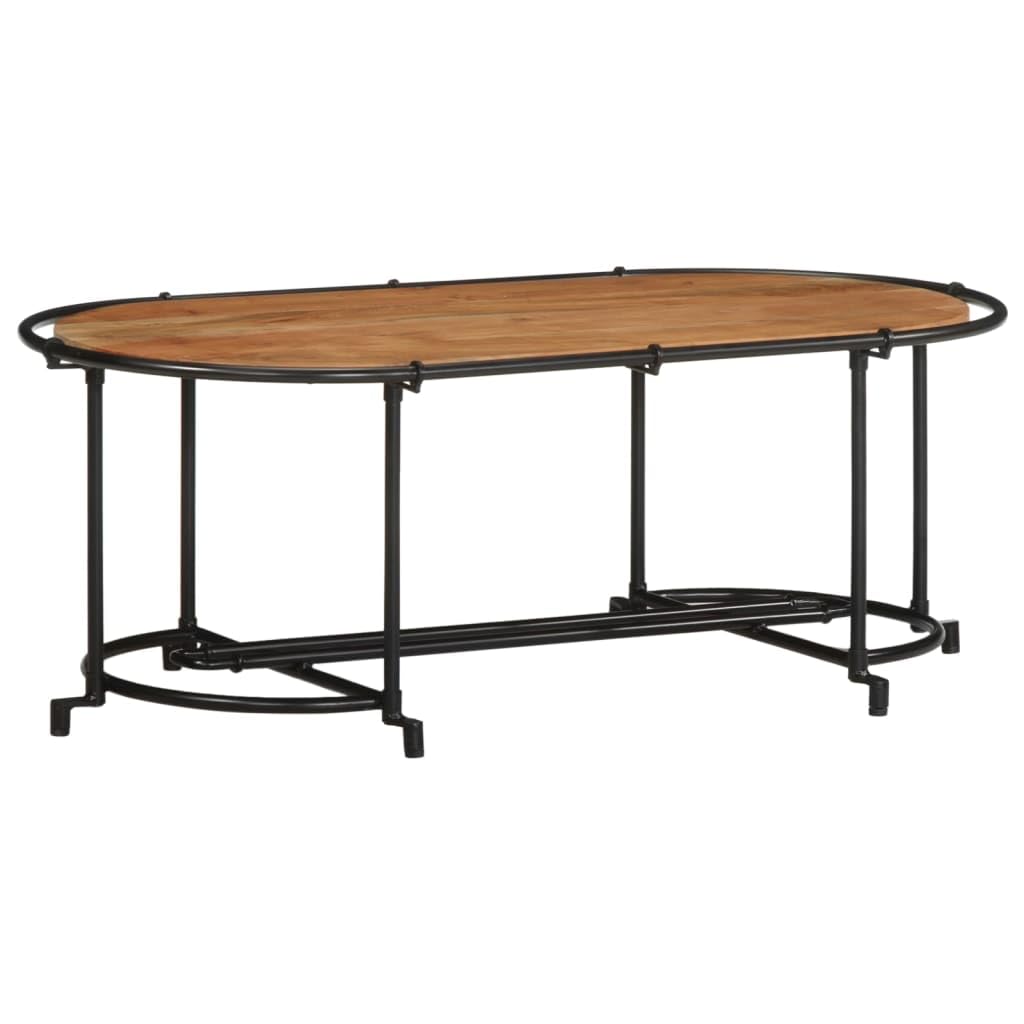 Homgoday Tavolino da caffè 110 x 55 x 40 cm, in legno massello di acacia, tavolino da tè, per soggiorno, sala d'accoglienza degli ospiti, ufficio e corridoio