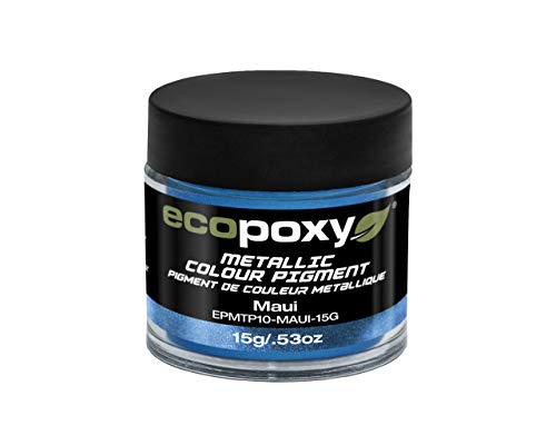EcoPoxy 15g Metallic Resin Color Pigment Powder for Stunning Epoxy Resin Art - Epoxy Wood Filler for Woodworkers and Artists - Easy Mix, Create Unique Color Effects - Maui Color