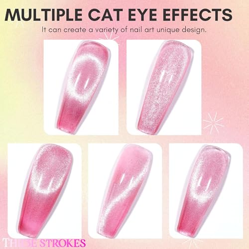 Image of THR3E STROKES 9D Glitter Cat Eye Gel Magnetic Shimmery Finish Nail Polish Art Manicure DIY at Home Soak Off UV Gel 7.5ML (CE2, 7.5ML)
