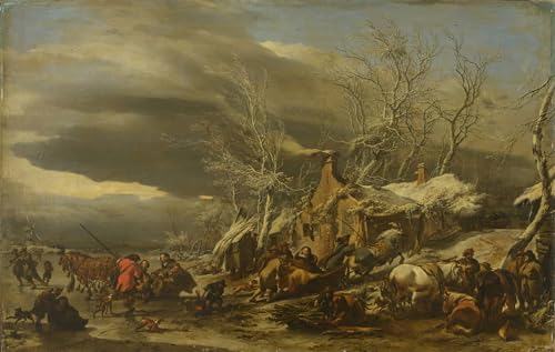 Impressions d'art Mural Paysage d'Hiver Nicolaes Pietersz Berchem Toile Vintage 60x90