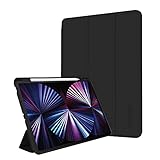 GAURUN iPad Pro 11" / 12.9" (2021/2020/2018) スマートカバー ケース 3つ折り アップルペンシル 収納 充電 ペアリング 撥水 電源管理 オートスリープ (iPad Pro 11", Black)