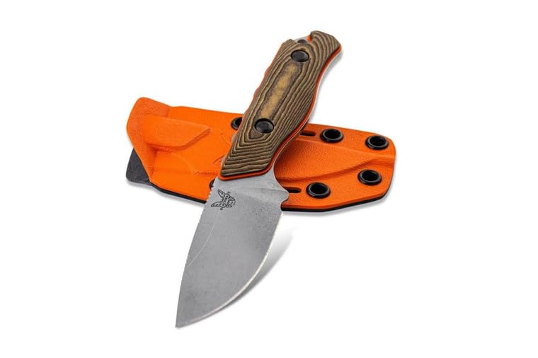 Image of optimistic Hidden Temu made Canyon Knife With Orange Kydex Sheath for Kitchen Utility, Fruits, Vegetables, Meat | Portable Travel Essential for Home, Outdoor, Hiking, Car Use