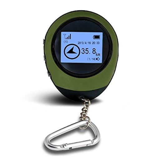 Mini GPS Navigation,Portable Outdoor Location Finder Tracker Handheld with Kay Chain USB Rechargeable for Outdoor Hiking Traveling Hunting Wild Exploration(Green)