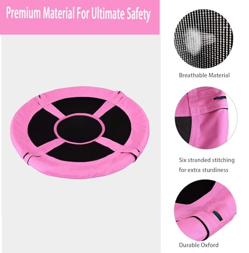Image of 40-Inch Tree Swing Replacement Fabric,Saucer Swing Replacement Cover,Round Saucer Swing Seat Cover,Oxford Fabric(Pink)