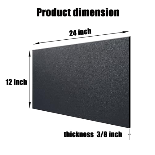 Image of ABS Plastic Sheet 3 /8 Inch Thick 12 inch x 24 inch (1-Pack),Two-Sided Heat Moldable Panel (Thermoplastic Textured Front & Smooth Back), Black Thermoform Board Great for DIY Projects, Decor, Handcrafts