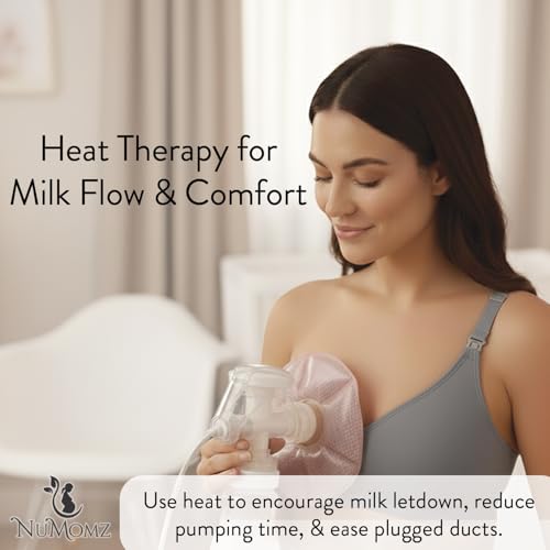 Image of Hot & Cold Breast Ice Packs, 2 Reusable Gel Breast Therapy Packs | Breastfeeding Essentials, Works with Most Pumps, Plush Fabric Side, Helps Relieve Engorgement and Encourage Flow