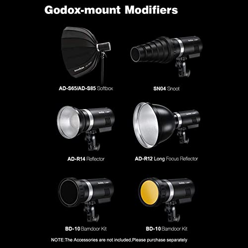 Godox Ad300 Pro Ad300Pro Ttl Outdoor Flash - 300W 2.4G With 2600Mah Lithium Battery 1/8000 Hss 5600±100K Flash Strobe Monolight Compatible With Nikon Canon Sony Fuji Olympus Panasonic Camera #TOP6