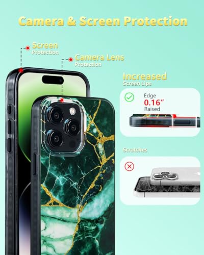 Coque pour iPhone 12 Pro Max jolie idée cadeau marbre vert émeraude MagSafe chic - 7