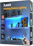 3-Pack Shelf Lights, Upgrade Battery Operated 20inch Led Strip Lights with Remote, Color Change with Timer Floating Shelves LED Wall Lights, DIY Led for Bedroom, Kitchen, Indoor Room Decor
