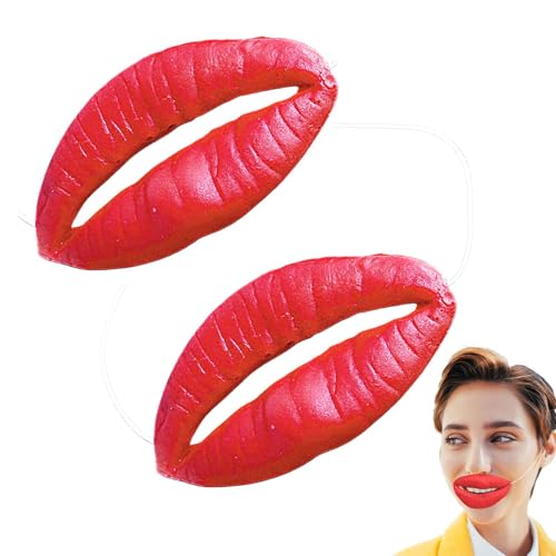 Bollisate 2 Stück Lustige Lippen Requisiten, Wurstmund Mund Foto Booth Props Aus Latex, Lustige Lippen Für Halloween, Witz Für Kinder Erwachsene Cosplay Zubehör