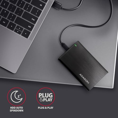 Carcasa externa USB-C 3.2 SATA 6G para disco 2.5'' negra miniatura 6