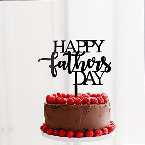 Arokippry 10Pcs Happy Father's Day Cake Topper Fathers Day Cupcake Picks Acrylic Cake Toppers For Father's Day Party Cupcake Decorations Black (10Pcs) #TOP3