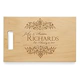Personalized Wood Cutting Board with Filigree Design