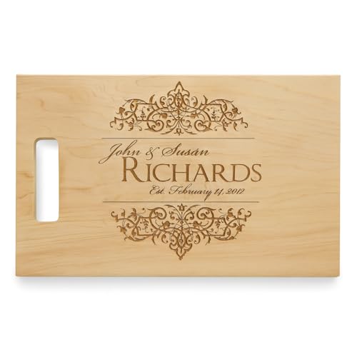 Tabla de Cortar Personalizada en Madera con Nombre Familiar y Fecha de Fundación | Ideal como Regalo Personalizado para Bodas, Bienvenida al Hogar o Día de la Madre miniatura 1