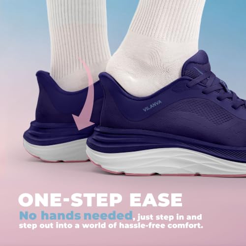 Image of Vilanva Women's Comfortable Walking Shoes Cushion Running Tennis Shoes Non-Slip Workout Gym Athletic Breathable Trendy Fashion Sneakers