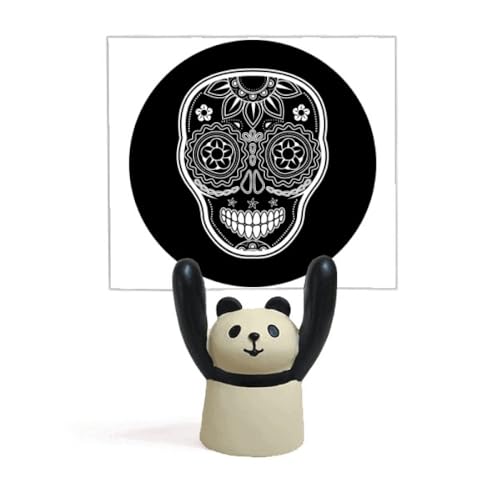 Porte-mémo panda Mexique en noir et blanc, décoration artisanale soignée
